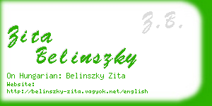 zita belinszky business card